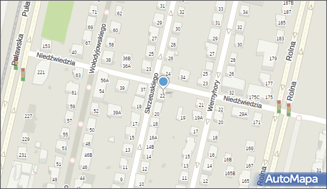 Warszawa, Skrzetuskiego, 22A, mapa Warszawy