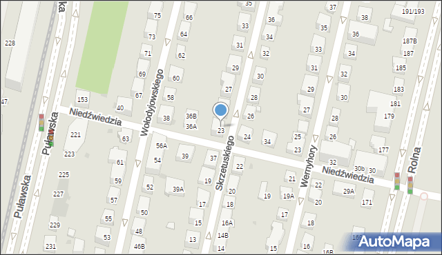 Warszawa, Skrzetuskiego, 23A, mapa Warszawy