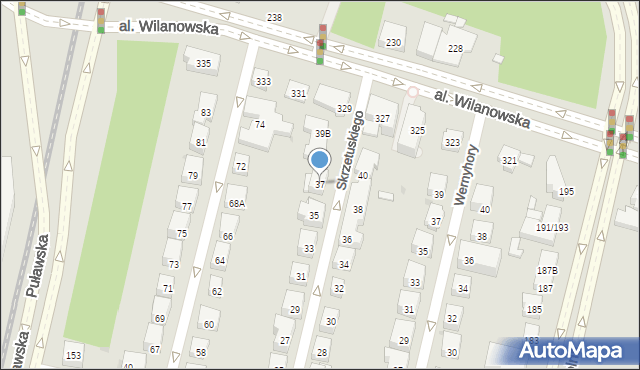 Warszawa, Skrzetuskiego, 37, mapa Warszawy