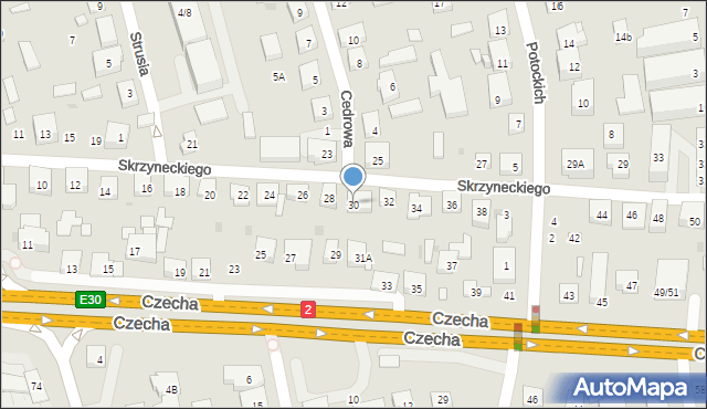 Warszawa, Skrzyneckiego Jana, 30, mapa Warszawy