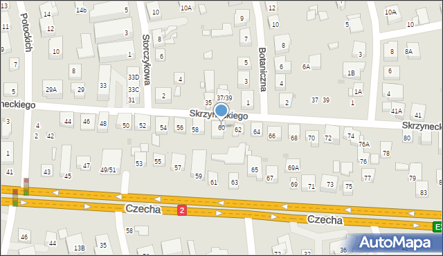 Warszawa, Skrzyneckiego Jana, 60a, mapa Warszawy