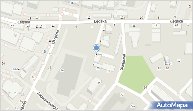 Włocławek, Składowa, 5, mapa Włocławka