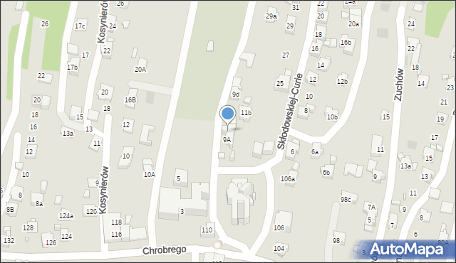 Wodzisław Śląski, Skłodowskiej-Curie Marii, 9B, mapa Wodzisławia Śląskiego