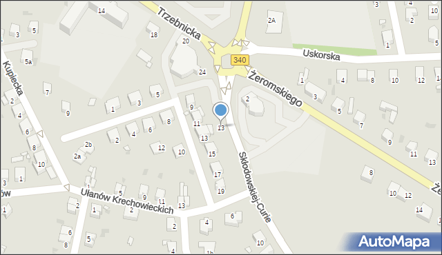 Wołów, Skłodowskiej-Curie Marii, 13, mapa Wołów