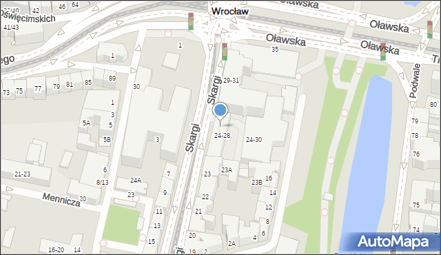 Wrocław, Skargi Piotra, ks., 30, mapa Wrocławia