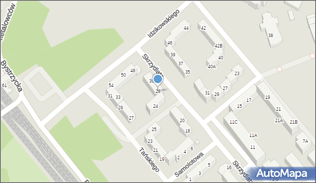 Wrocław, Skrzydlata, 28, mapa Wrocławia