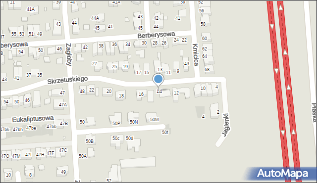 Wrocław, Skrzetuskiego Jana, 14, mapa Wrocławia