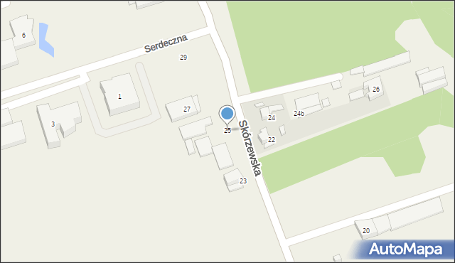 Wysogotowo, Skórzewska, 25, mapa Wysogotowo