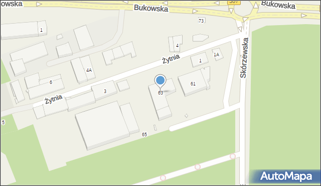 Wysogotowo, Skórzewska, 63, mapa Wysogotowo