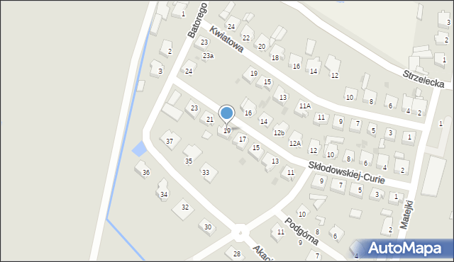 Wysoka, Skłodowskiej-Curie Marii, 19, mapa Wysoka