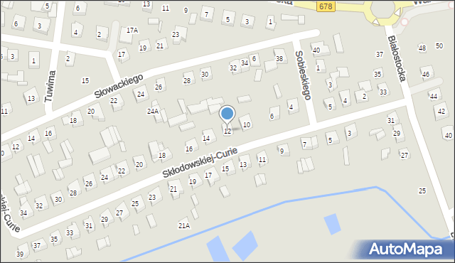 Wysokie Mazowieckie, Skłodowskiej-Curie Marii, 12, mapa Wysokie Mazowieckie