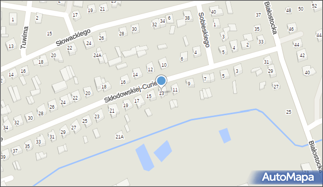 Wysokie Mazowieckie, Skłodowskiej-Curie Marii, 13, mapa Wysokie Mazowieckie