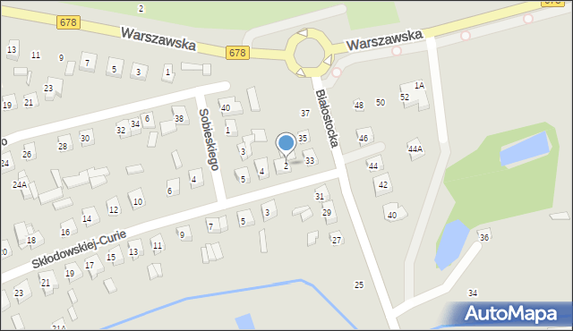 Wysokie Mazowieckie, Skłodowskiej-Curie Marii, 2, mapa Wysokie Mazowieckie