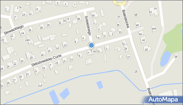 Wysokie Mazowieckie, Skłodowskiej-Curie Marii, 7A, mapa Wysokie Mazowieckie