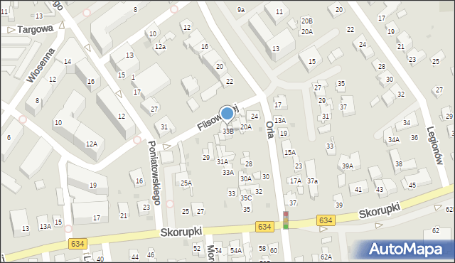 Ząbki, Skorupki Ignacego Jana, ks., 33B, mapa Ząbki