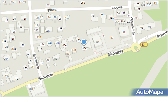 Ząbki, Skorupki Ignacego Jana, ks., 85A, mapa Ząbki