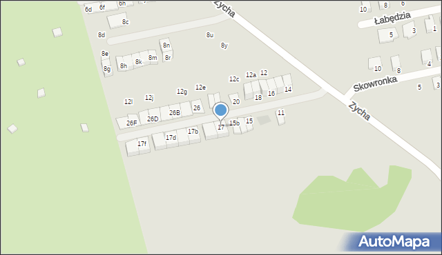 Ząbki, Skowronka, 17, mapa Ząbki