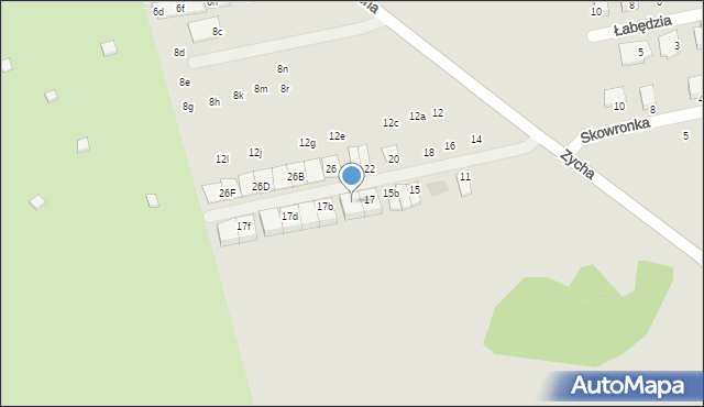 Ząbki, Skowronka, 17a, mapa Ząbki