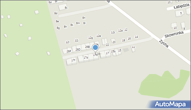Ząbki, Skowronka, 17b, mapa Ząbki