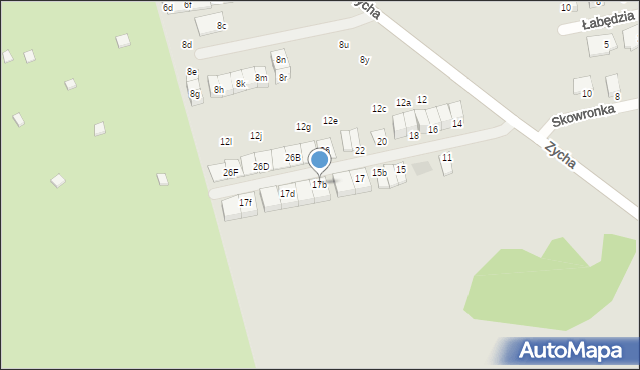 Ząbki, Skowronka, 17b, mapa Ząbki