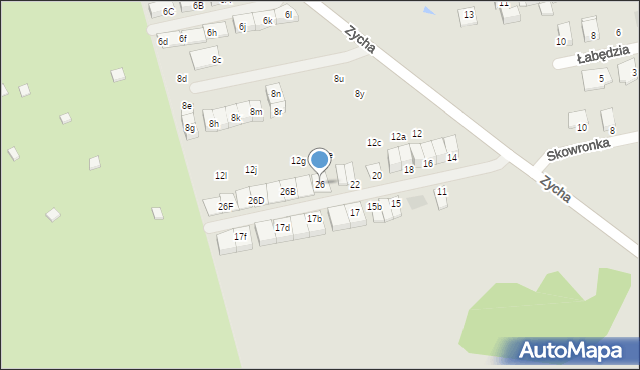 Ząbki, Skowronka, 26, mapa Ząbki