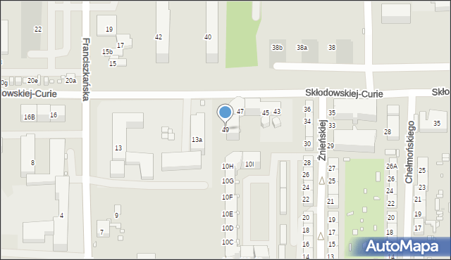 Zabrze, Skłodowskiej-Curie Marii, 49, mapa Zabrza