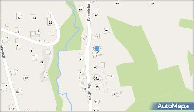 Zagórnik, Skornicka, 31, mapa Zagórnik