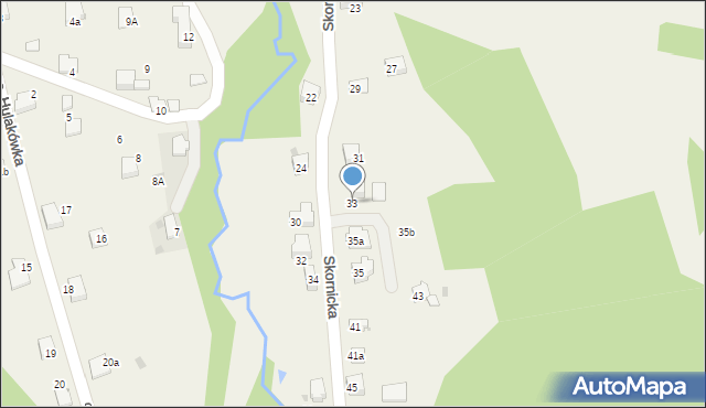 Zagórnik, Skornicka, 33, mapa Zagórnik