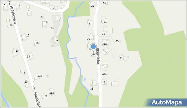 Zagórnik, Skornicka, 34, mapa Zagórnik