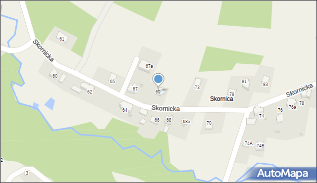 Zagórnik, Skornicka, 69, mapa Zagórnik