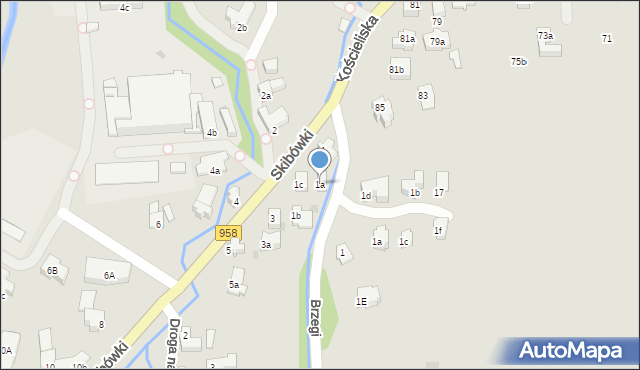 Zakopane, Skibówki, 1a, mapa Zakopanego