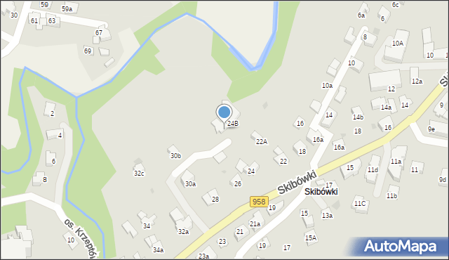 Zakopane, Skibówki, 24a, mapa Zakopanego