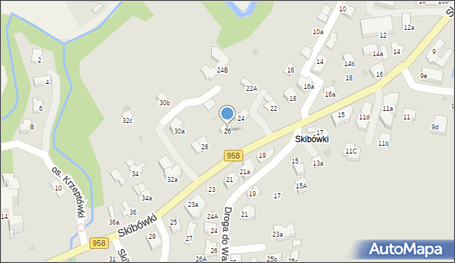 Zakopane, Skibówki, 26, mapa Zakopanego