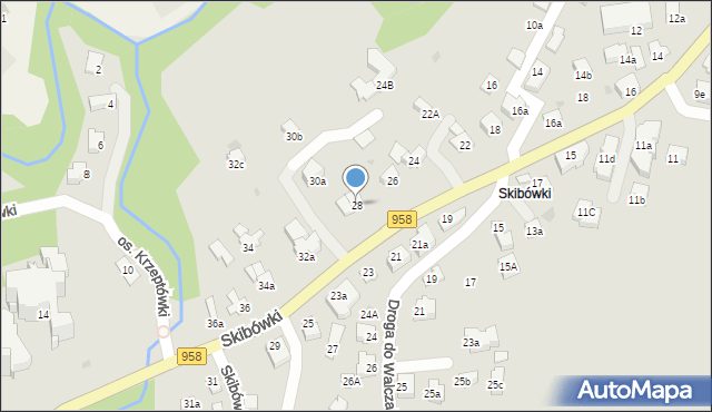 Zakopane, Skibówki, 28, mapa Zakopanego