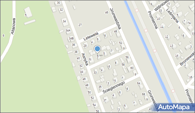 Zamość, Skłodowskiej-Curie Marii, 3, mapa Zamościa