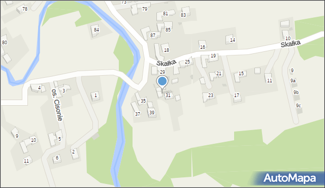 Zaskale, Skałka, 33, mapa Zaskale