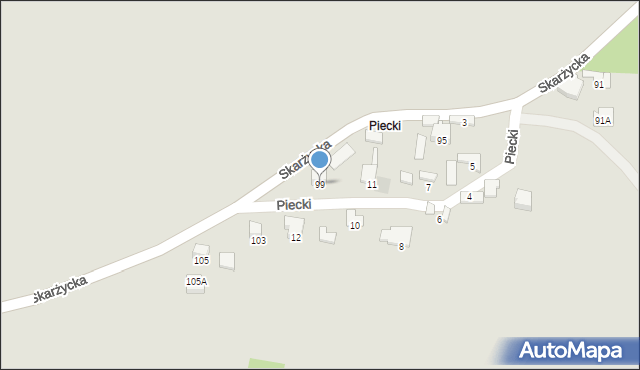 Zawiercie, Skarżycka, 99, mapa Zawiercie