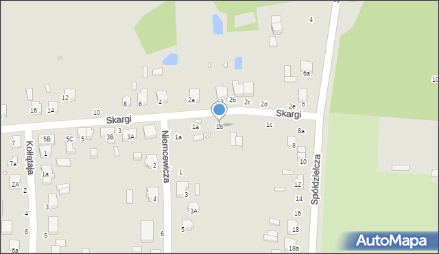 Zduńska Wola, Skargi Piotra, ks., 1b, mapa Zduńska Wola