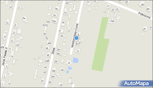 Zelów, Skłodowskiej-Curie Marii, 10, mapa Zelów