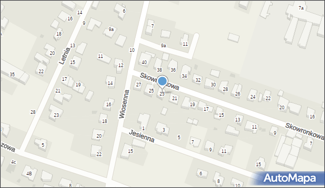 Żerniki Wrocławskie, Skowronkowa, 23, mapa Żerniki Wrocławskie