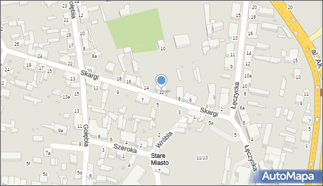 Zgierz, Skargi Piotra, ks., 12, mapa Zgierz