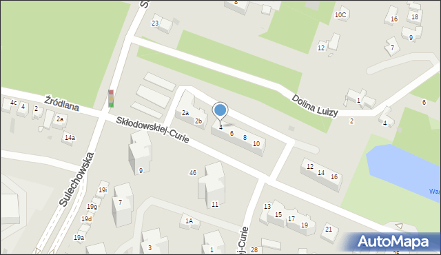 Zielona Góra, Skłodowskiej-Curie Marii, 4, mapa Zielona Góra
