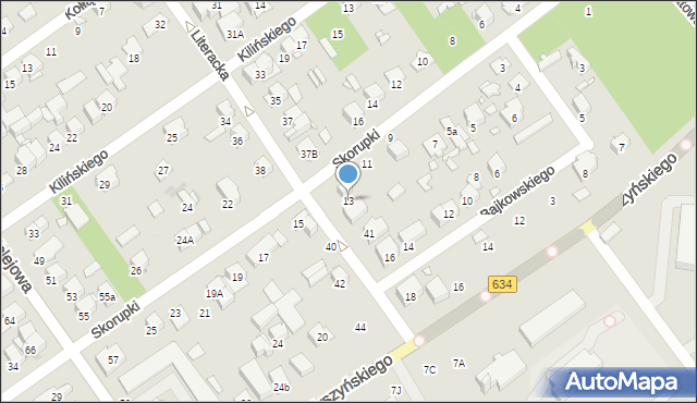 Zielonka, Skorupki Ignacego Jana, ks., 13, mapa Zielonka