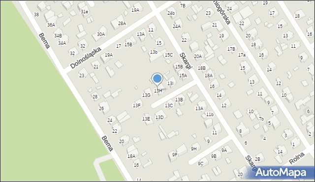 Żyrardów, Skargi Piotra, ks., 13H, mapa Żyrardów