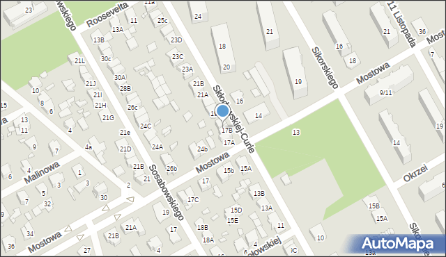 Żyrardów, Skłodowskiej-Curie Marii, 17C, mapa Żyrardów