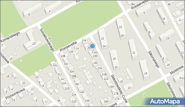 Żyrardów, Skłodowskiej-Curie Marii, 25A, mapa Żyrardów