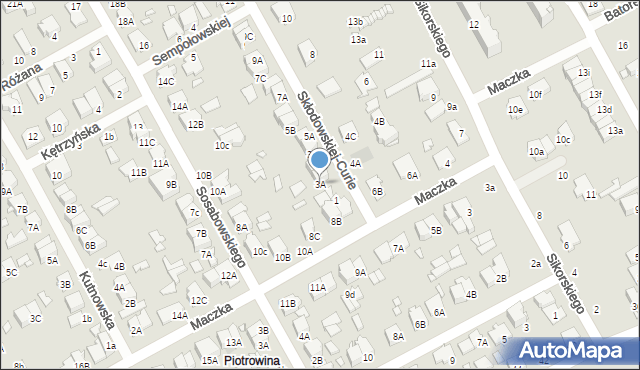 Żyrardów, Skłodowskiej-Curie Marii, 3A, mapa Żyrardów