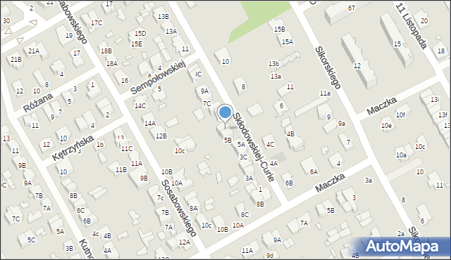 Żyrardów, Skłodowskiej-Curie Marii, 5C, mapa Żyrardów