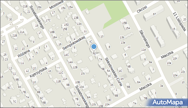 Żyrardów, Skłodowskiej-Curie Marii, 7C, mapa Żyrardów