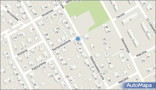 Żyrardów, Skłodowskiej-Curie Marii, 9B, mapa Żyrardów